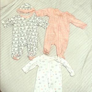 Long sleeve footsies- 3 for 1